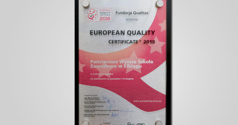 European Quality Certificate 2018
